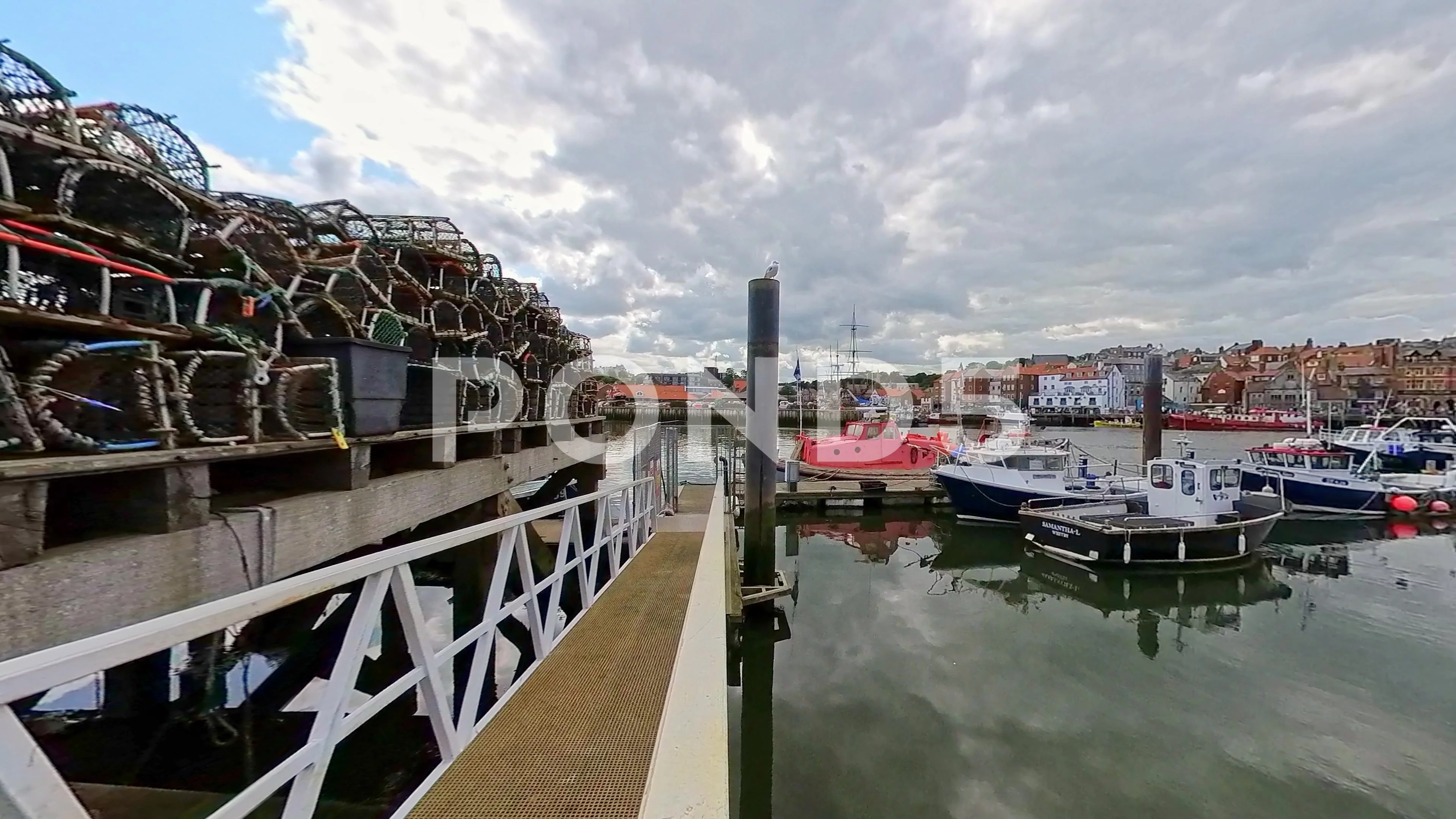 Boat Dock, Whitby, West Yorkshire, England Stock Photo by