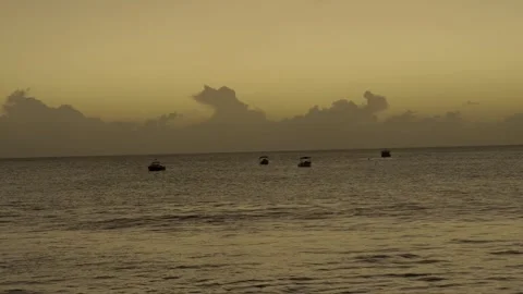 Fishing boats In the  sea During sunset 2 스톡 동영상 167773853