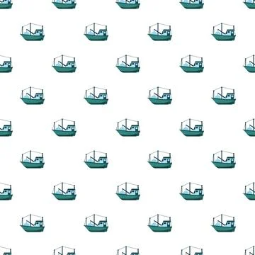 Fishing boats seamless pattern for nautical designs Stock Illustration