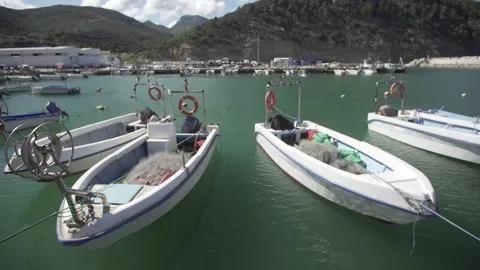Fishing boats in Tlemcen Video stock 147695074