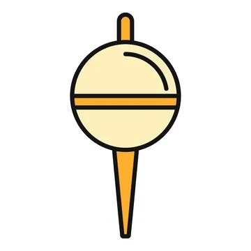 Fishing bobber or float for angling hobby icon Stock Illustration