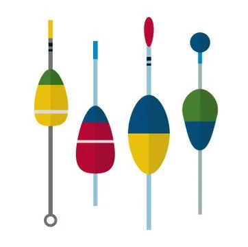 Fishing bobbers flat icons vector illustration イラスト素材