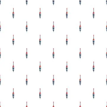 Fishing bobbers repeating in a seamless pattern on white Stock Illustration