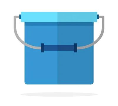 Fishing bucket flat isolated vector Stock Illustration