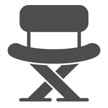 Fishing chair solid icon. Folding chair vector illustration isolated on white Stock Illustration