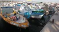 Fishing cutters and boats in the harbor of Paphos, Cyprus HD Footage