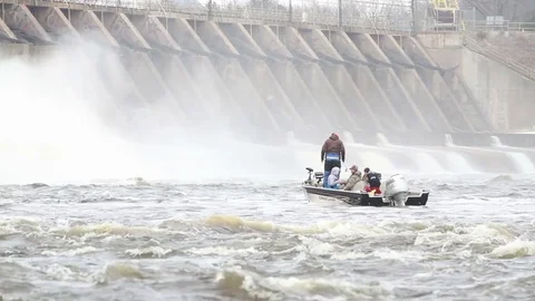 Fishing by Dam Video stock 81832016