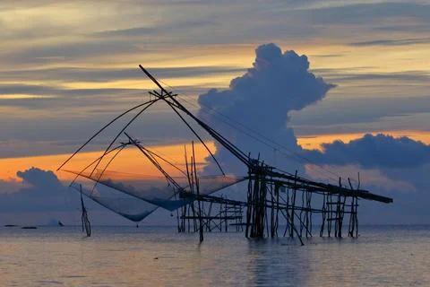 Fishing dip nets Stock Photos