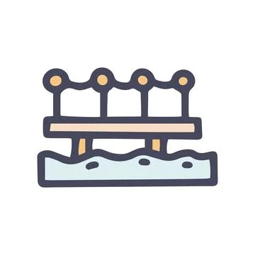 Fishing dock color vector doodle simple icon Stock Illustration