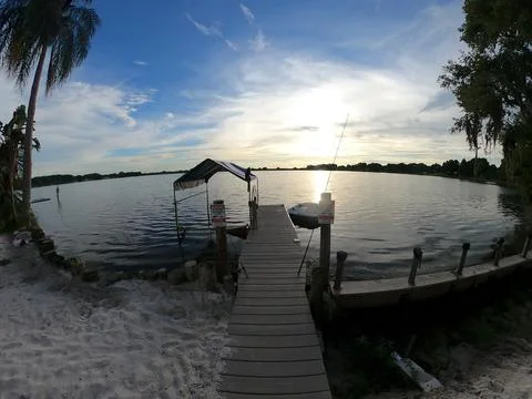Fishing off Dock in Florida Stock Photos