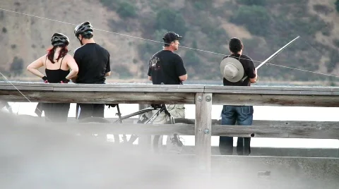 Fishing by the docks Stock Footage 844107
