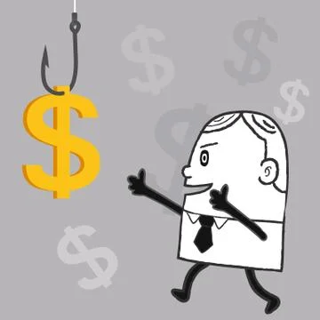 Fishing Dollar Stock Illustration