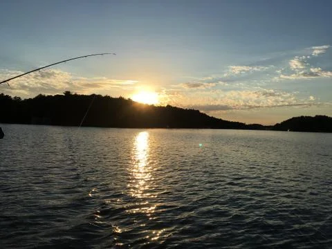 Fishing at Dusk Foto stock
