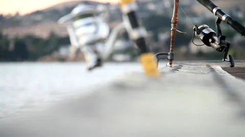 Fishing in the Early Evening Stock Footage 844059