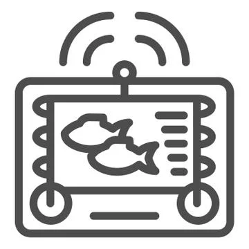 Fishing echo sounder line icon. Fishfinder vector illustration isolated on white Stock Illustration