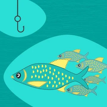 Fishing emblem concept Stock Illustration
