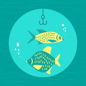 Fishing emblem concept Stock Illustration