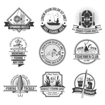 Fishing Emblems Set Stock Illustration