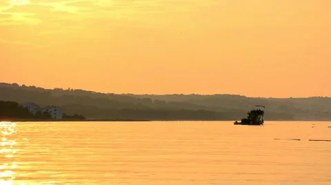 Fishing in the evening Stock Footage 43259335