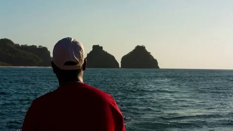 Fishing in Fernando de Noronha two brothers Stock-Footage 71237889