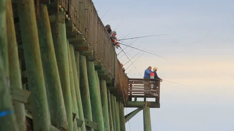 Fishing on the Flagler Pier 库存影片 950972