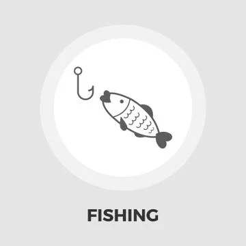 Fishing flat icon Stock Illustration