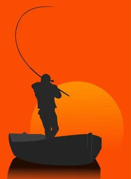 Fishing Flat Vector Illustration 2 Stock Illustration