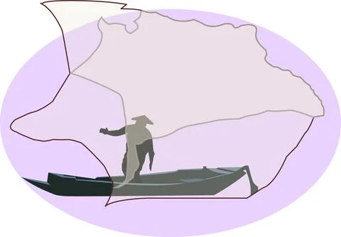 Fishing Flat Vector Illustration 3 Stock Illustration