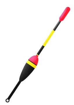 Fishing float black with red Stock Illustration