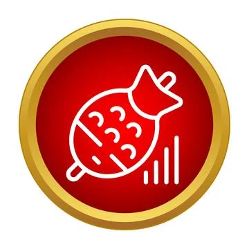 Fishing float bobber icon representing angling gear Stock Illustration