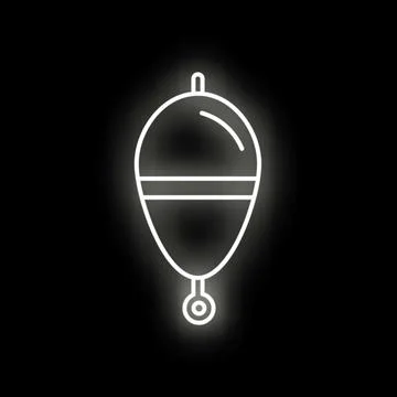 Fishing float bobber neon glow outline icon Stock Illustration