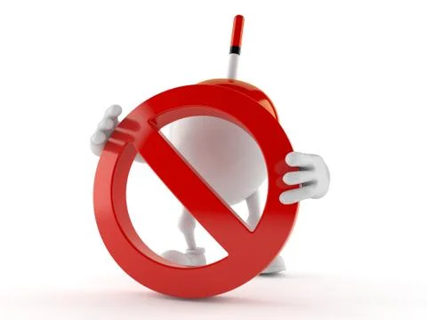 Fishing float character with forbidden symbol Stock Illustration