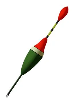 Fishing float green with red イラスト素材