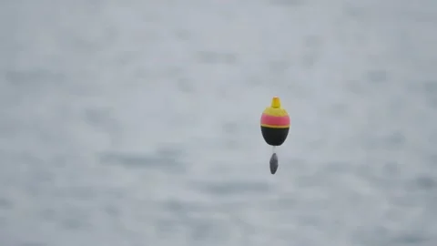 Fishing float hanging in the air Stock Footage 138837824