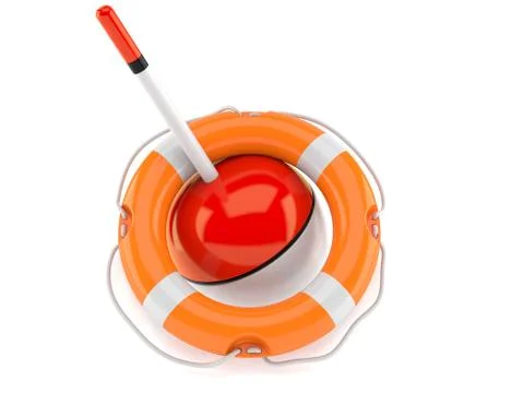 Fishing float with life buoy Ilustración de archivo