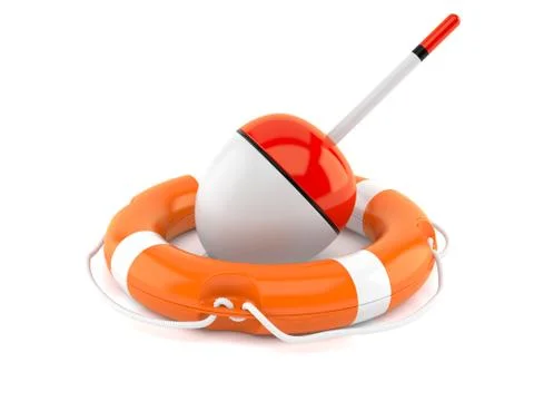 Fishing float with life buoy Ilustración de archivo