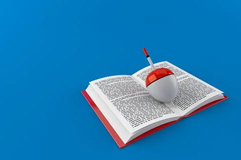 Fishing float on open book Stock Illustration