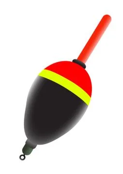 Fishing float red with black イラスト素材