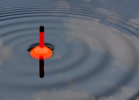 Fishing float signals bite Stock Photos