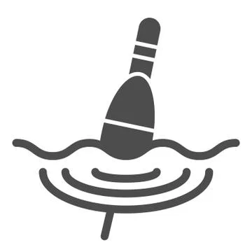 Fishing float solid icon. Bobber vector illustration isolated on white. Tackle 스톡 일러스트