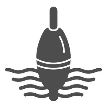 Fishing float solid icon. Lure on water vector illustration isolated on white 스톡 일러스트
