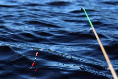 Fishing float on the water Stock Photos