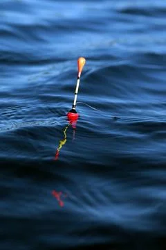 Fishing float on the water Stock Photos