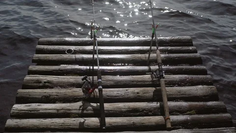 Fishing forest lake 스톡 동영상 93019228