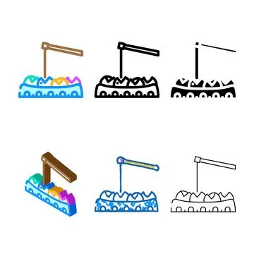 Fishing game board table color variants icon vector Stock Illustration
