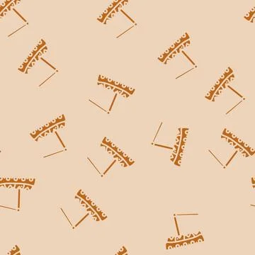 Fishing game board table glyph vector seamless pattern Stock Illustration