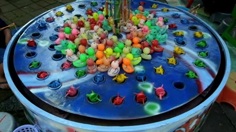 Fishing game with spinning circle Stock Footage 276526923