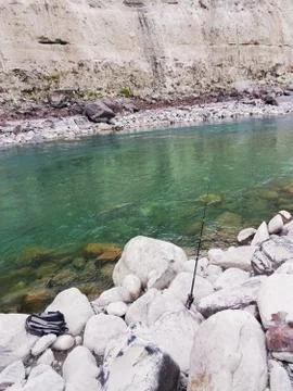 Fishing in Ghizer River Stock Photos