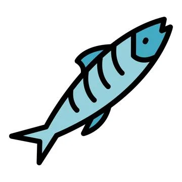 Fishing herring icon vector flat Stock Illustration