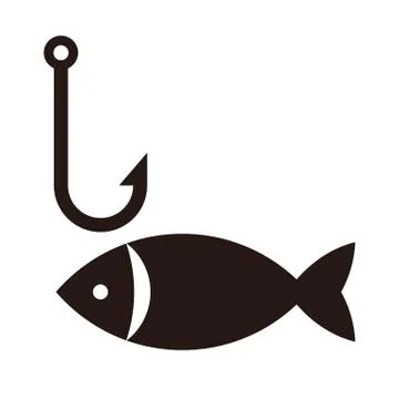 Fishing hook and fish Illustrazione stock